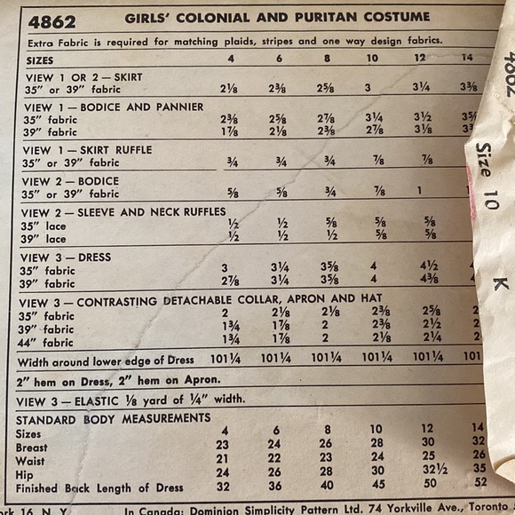 Vintage Simplicity Girls Costume Pattern - Picture 5 of 9